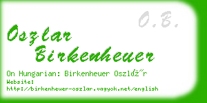 oszlar birkenheuer business card